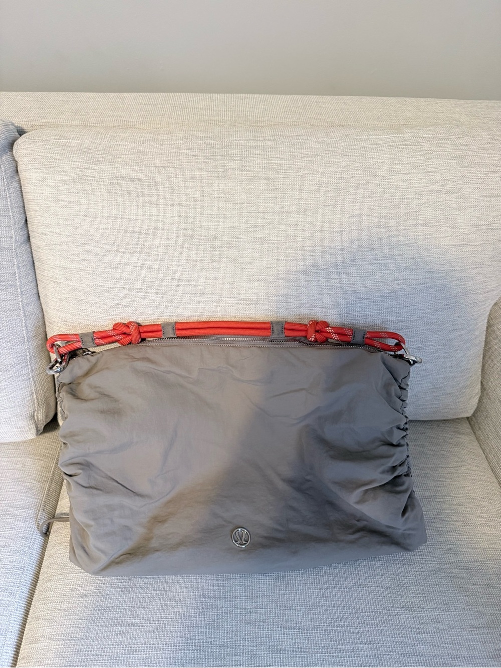 lululemon athletica Gray Messenger Bag with Red Handle Accents - Picture 3 of 5